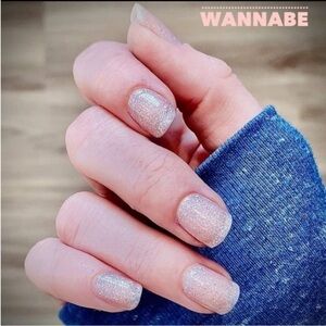 Color Street: Wannabe Pink Glitter Clear Overlay Nail Strips